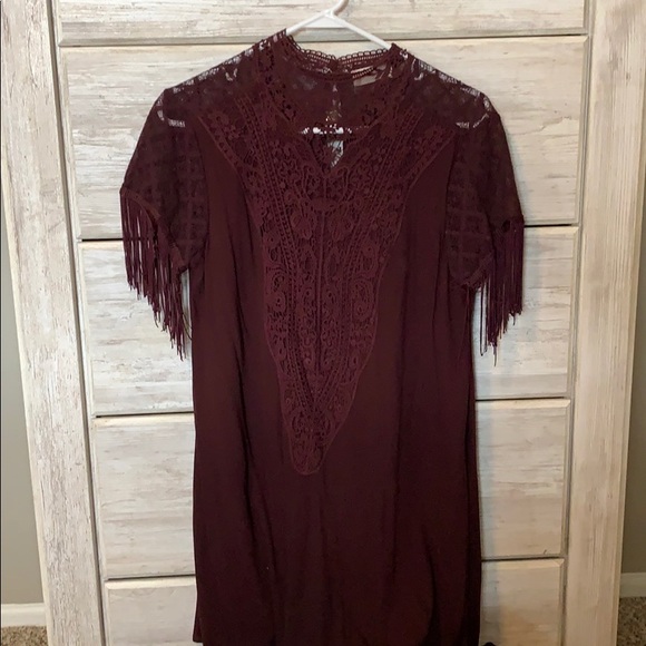 Altar’d State Burgundy Dress - Picture 1 of 3